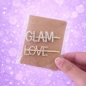 Glam Love Rhinestone Hair Clips